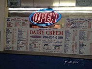 Dairy Creem menu