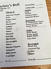 Christa's Country Corner menu