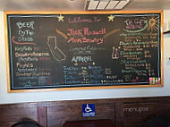 Jack Russell Farm Brewery Winery menu