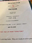 Diamond S Diner menu