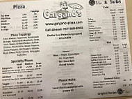 Gargano's Pizzeria Deli menu