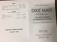 Dixie Maid Drive-in menu