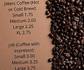 Jitters Java & Ice menu