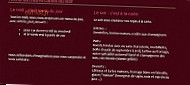 Le Chalet de la Bourre menu