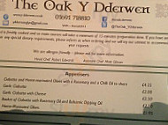 Y Dderwen menu