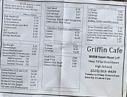Griffin Cafe menu