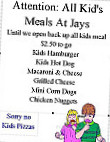 Jay's Lounge menu