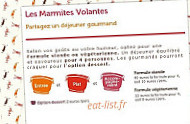 Les Marmites Volantes menu