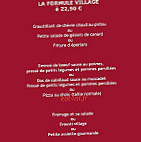 Restaurant Le Village menu