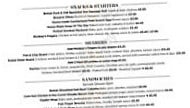 The Shaston Arms menu