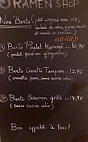 Ramen Shop menu