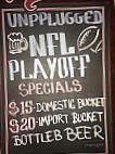 Unplugged Restaurant Sports Bar menu