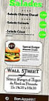 Wall Street Café menu