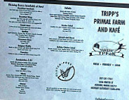 Tripp's Primal Farm Kafe menu