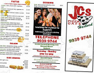 Jc's Pizza Cafe menu