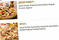 Speed Rabbit Pizza menu