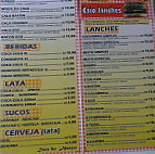 Caio Lanches menu