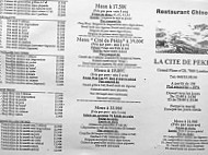 La Cite De Pékin menu