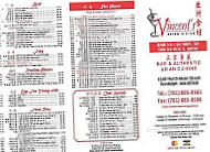 Vincent's Asain Bistro menu
