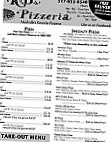 R&d's Pizzeria menu