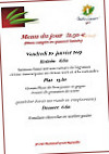 La Table de L'olivier menu
