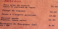 Les Fontaines Saint Honoré menu