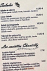 Le Chantilly menu