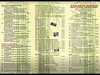 Asiahaus menu