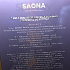 Saona Ciscar Valencia menu