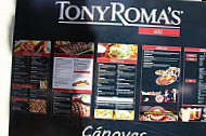 Tony Roma's menu