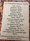 L A's Coffee Cafe menu
