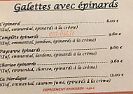 La Bigoudene menu