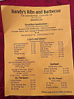 Randy's Ribs Bbq menu