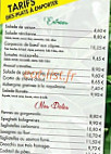 Villa De Vinci menu