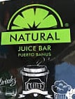 Natural Juice menu