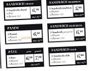 La Boîte à Sandwichs menu