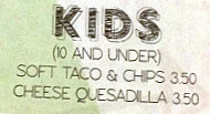 V. Taco menu