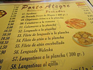 Portoalegre menu