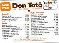 Don Toto menu