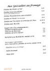 Le chalet du cervin menu