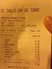 El Callejon De Cano menu