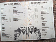 Bodegas Barral menu