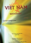 Viet nam menu