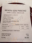 Mesón Don Pancho menu