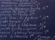 La trattoria menu