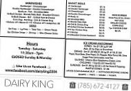 Dairy King menu