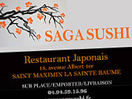 Saga Sushi menu