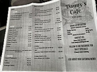 Danny's Cafe menu
