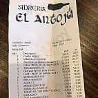 Sidreria El Antoju Madrid menu