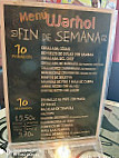 Warhol Tapas menu